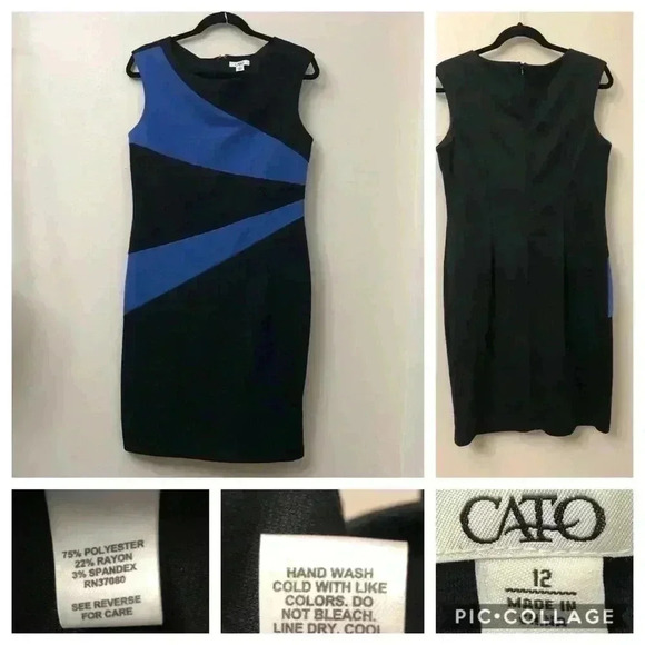 Black with Blue‎ Cato Size 12 Dress - Picture 1 of 7